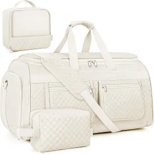 Convertible Garment Duffel Bags for Travel - Carry on Garment Bag with Toiletry Bag Storage Bag Large Travel Duffel Bag 2 in 1 Hanging Suit Bag Weekender Bag for Men Women 3pcs Set