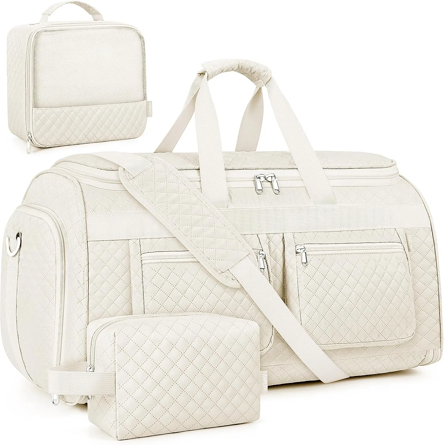 Convertible Garment Duffel Bags for Travel - Carry on Garment Bag with Toiletry Bag Storage Bag Large Travel Duffel Bag 2 in 1 Hanging Suit Bag Weekender Bag for Men Women 3pcs Set