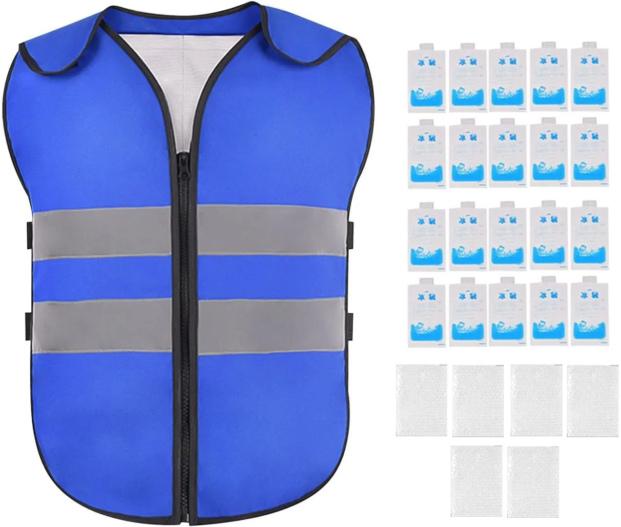Cooling Vest Reflective Strips Ice Vest for Running Fishing Warehouse