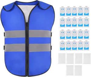 Cooling Vest Reflective Strips Ice Vest for Running Fishing Warehouse