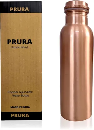 Copper Water Bottle 100% Pure Copper Bottle for Drinking Water Leak Proof Joint Less Indian Water Drinking Copper Bottle for Home, Office, Hotel and Sports