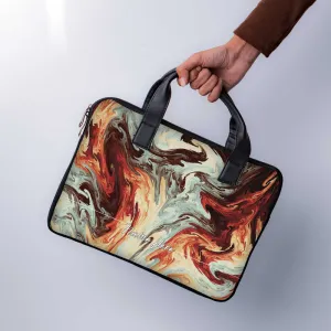 Coral Waves Custom Name Laptop Sleeve With Handle