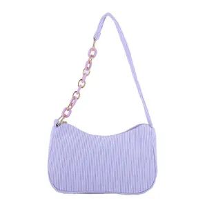 Corduroy Chain Shoulder Bag