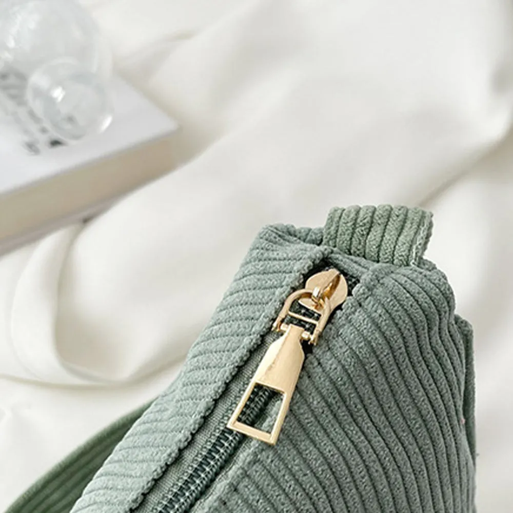 Corduroy Chain Shoulder Bag