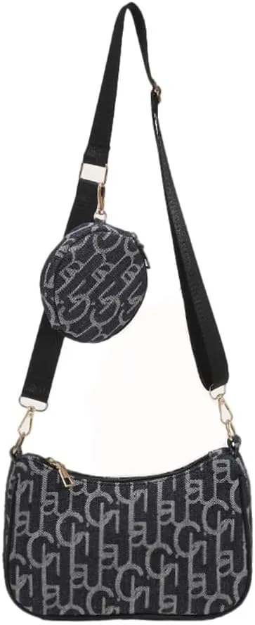 Corduroy Crossbody Bag with Coin Purse for Women Multipurpose Corduroy Shoulder Phone Purse including 2 Size Bags