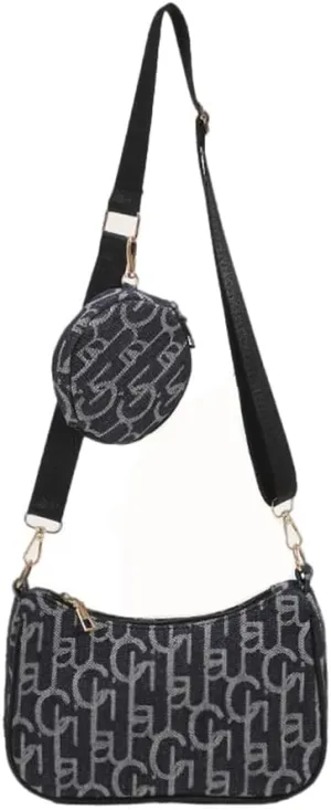 Corduroy Crossbody Bag with Coin Purse for Women Multipurpose Corduroy Shoulder Phone Purse including 2 Size Bags