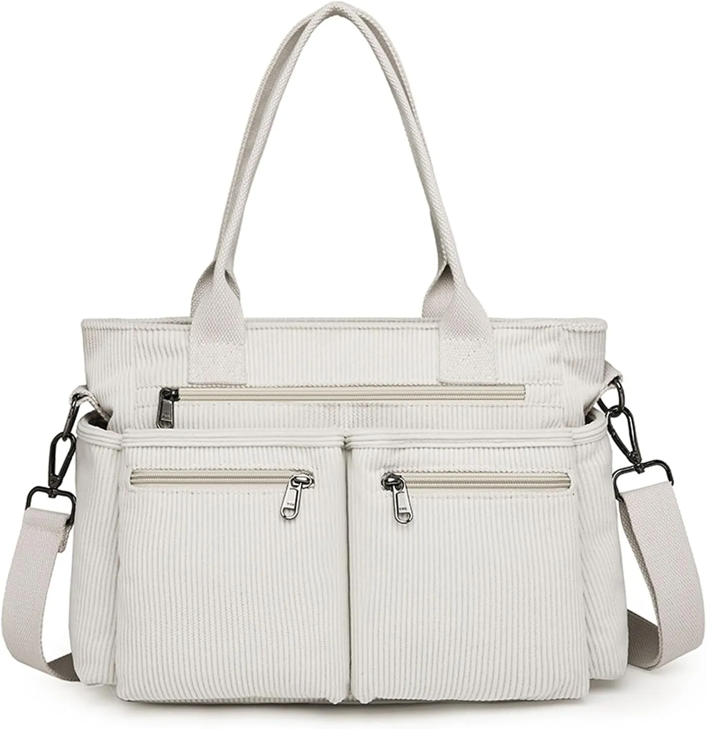 Corduroy Crossbody Tote Bag for Women Cute Shoulder Bag Large Messenger Bag Commuter School Purse Handbag Work Multi Pocket