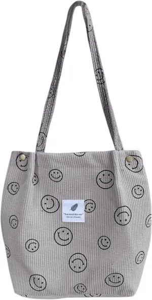 Corduroy Tote Bag Aesthetic Cute Tote Bags Large School Shoulder Bags for Girls Trendy Stuff