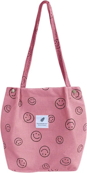 Corduroy Tote Bag Aesthetic Cute Tote Bags Large School Shoulder Bags for Girls Trendy Stuff