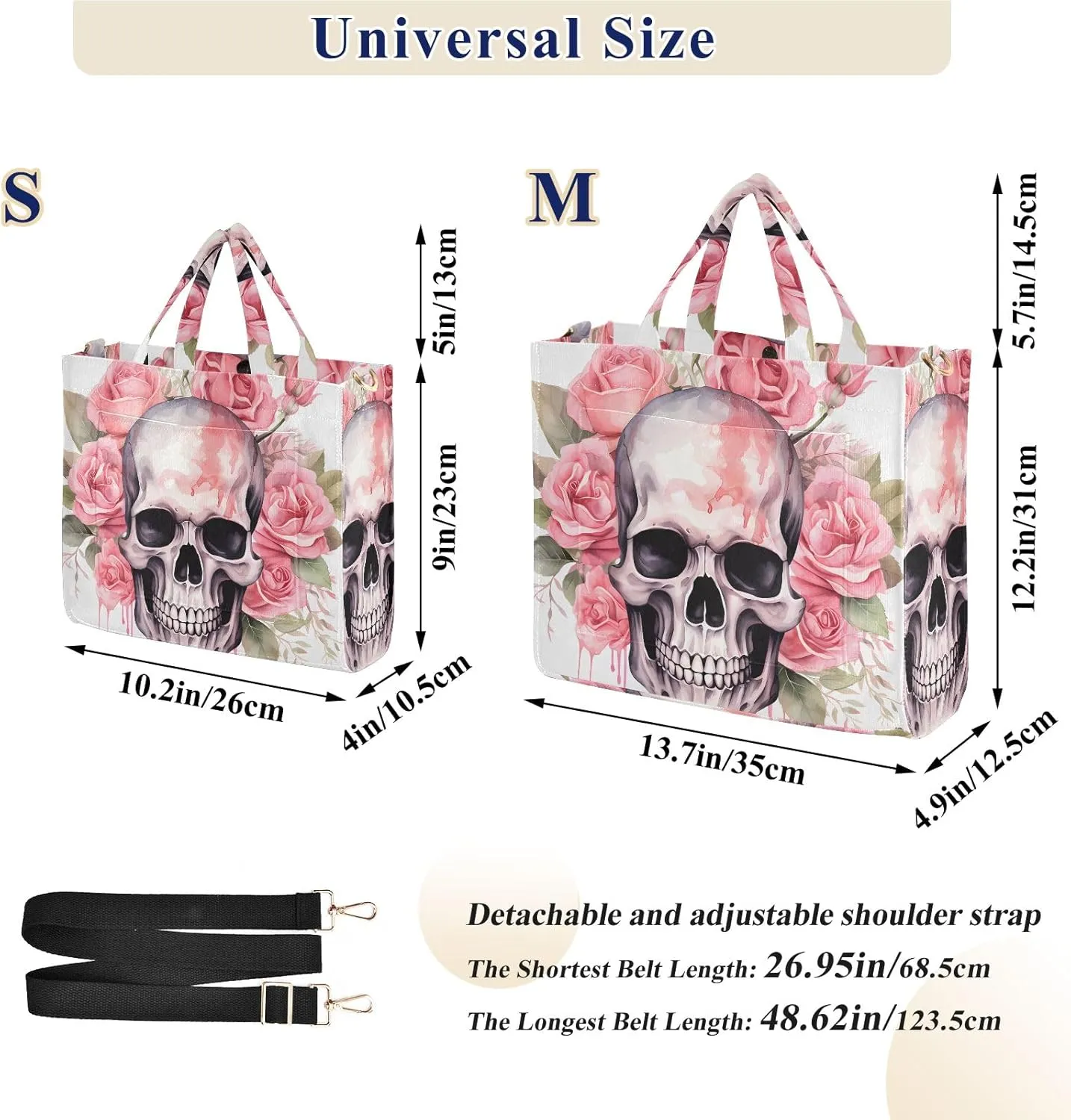 Corduroy Tote Bag Cartoon Human Skeleton with Pink Garland Women Crossbody Bag