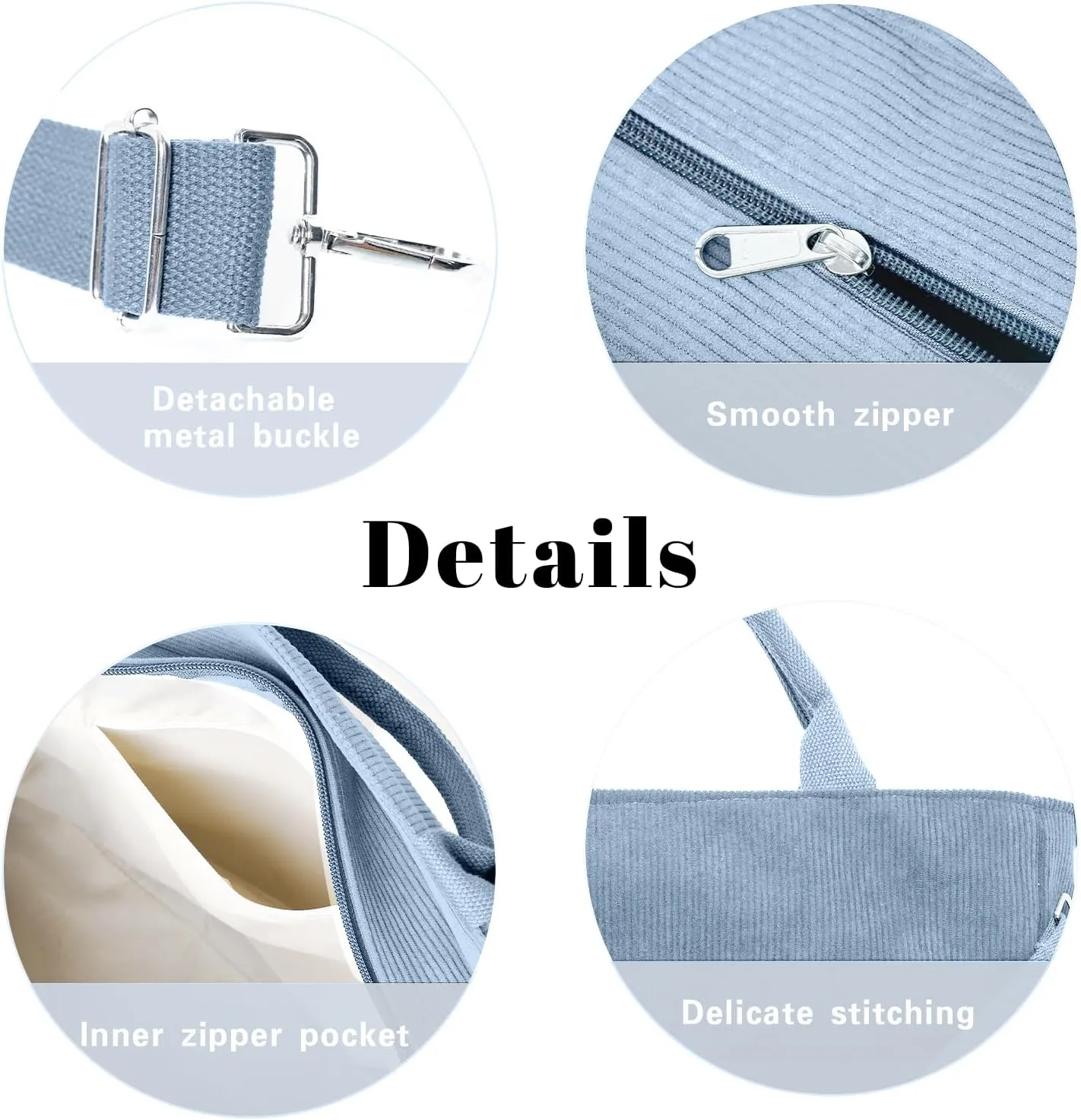 Corduroy Tote Bag for Women Large Crossbody Bags Shoulder Tote Bag with Multi Pockets Satchel Bags Handbag for Work