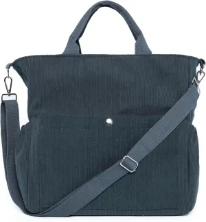 Corduroy Tote Bag for Women Large Crossbody Bags Shoulder Tote Bag with Multi Pockets Satchel Bags Handbag for Work