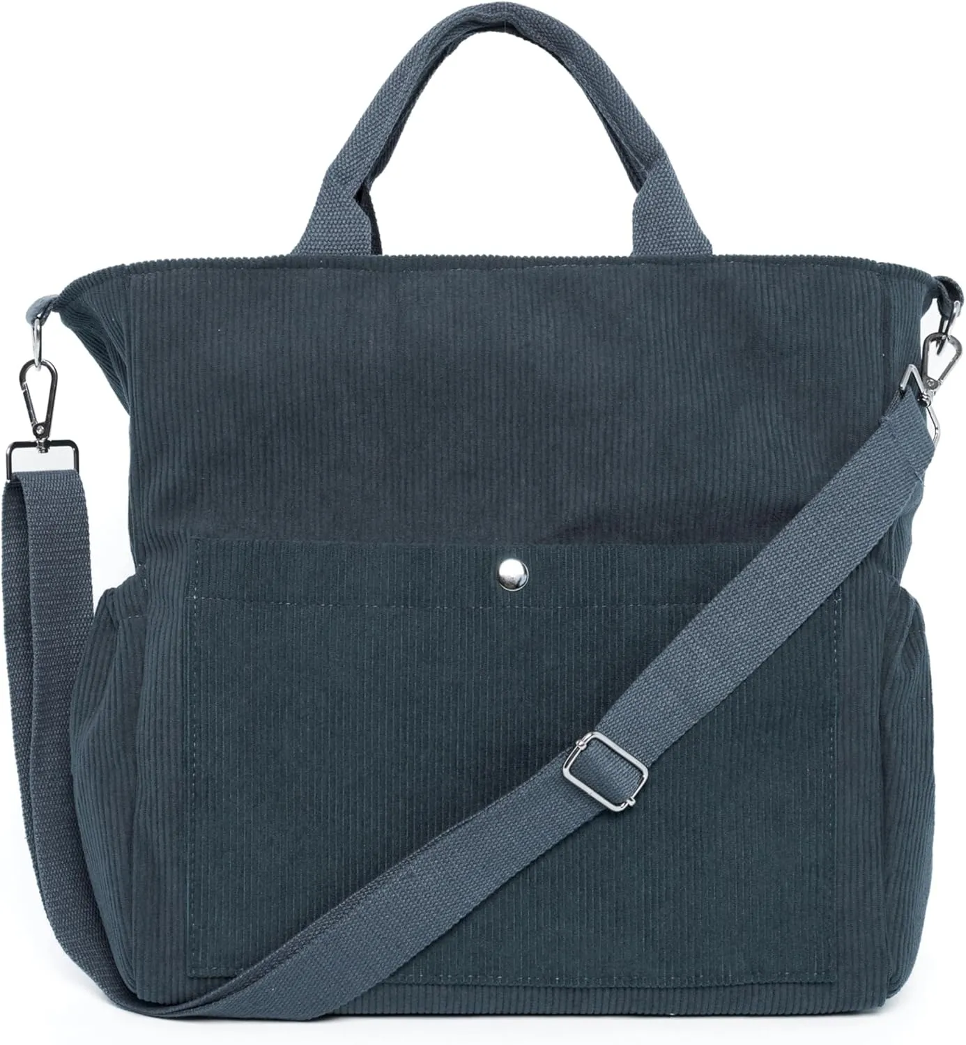 Corduroy Tote Bag for Women Large Crossbody Bags Shoulder Tote Bag with Multi Pockets Satchel Bags Handbag for Work