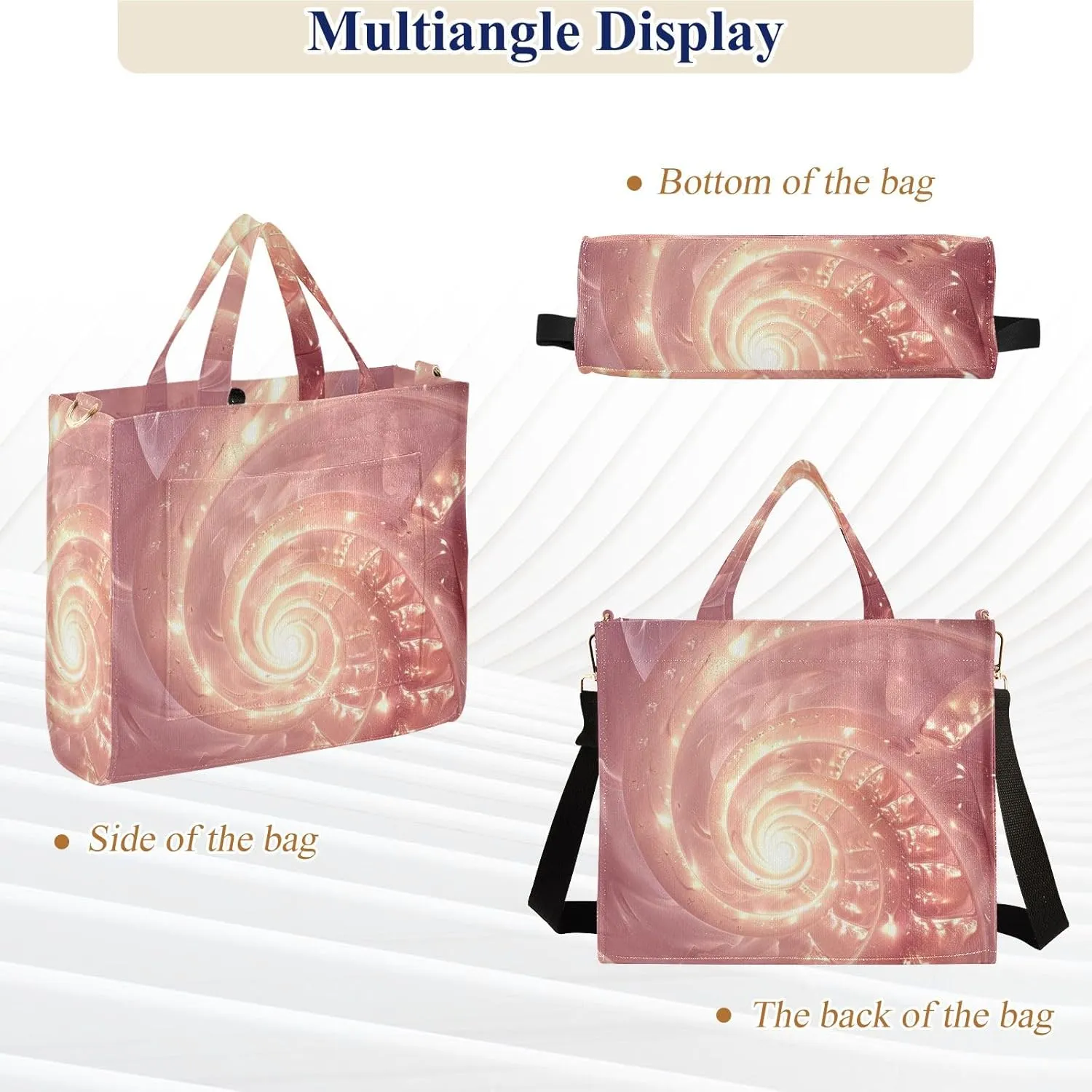 Corduroy Tote Bag Illuminated Rose Fire Women Crossbody Bag with Detachable and Adjustable Shoulder Strap