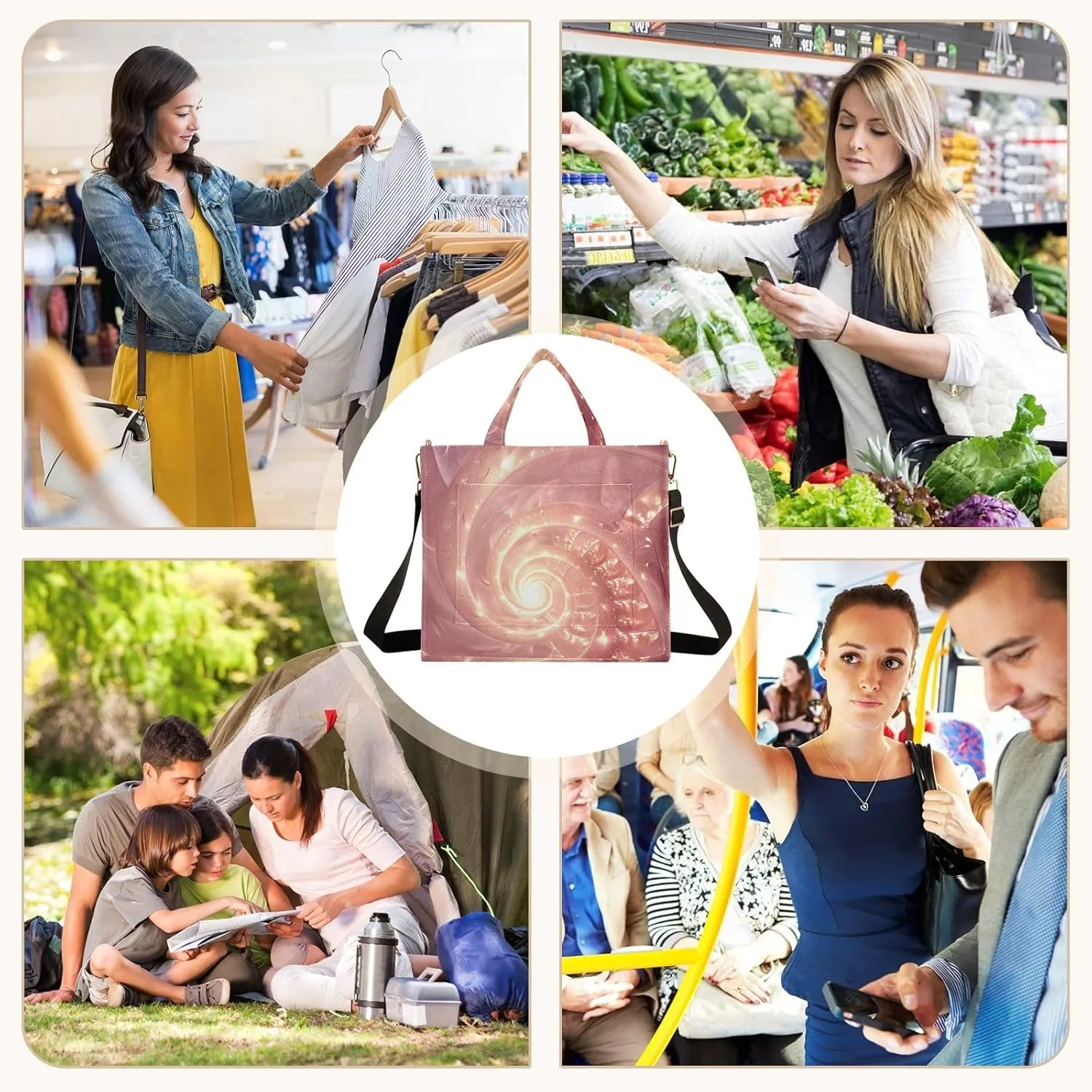 Corduroy Tote Bag Illuminated Rose Fire Women Crossbody Bag with Detachable and Adjustable Shoulder Strap