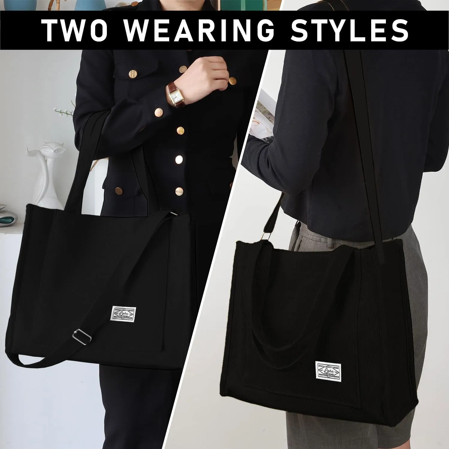 Corduroy Tote Canvas Bag, Large Satchel Handbag Shoulder Bags Fashion Casual Travel Shopping Daily Bag