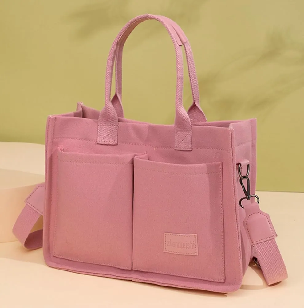 Corduroy Tote Handbags for Women Large Shoulder Crossbody Bag Casual Work Bags Hobo Messenger Bag Satchel with Multi-pocket