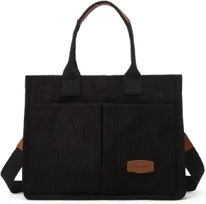 Corduroy Tote Handbags for Women Large Shoulder Crossbody Bag Casual Work Bags Hobo Messenger Bag Satchel with Multi-pocket