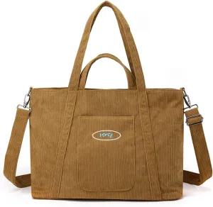 Corduroy Tote - Women's Large Capacity Crossbody & Shoulder Bag