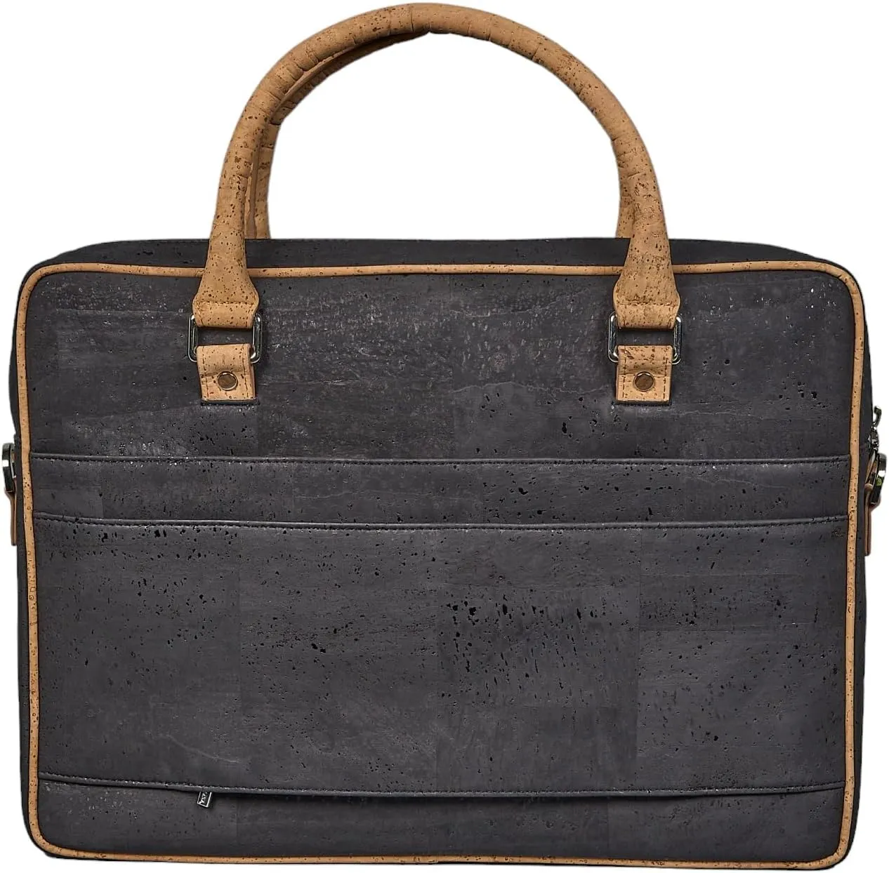 Cork Slim Laptop Bag With Tab - Unisex Luxury Work Briefcase For Men & Women - Sustainable Vegan Leather Business Bag