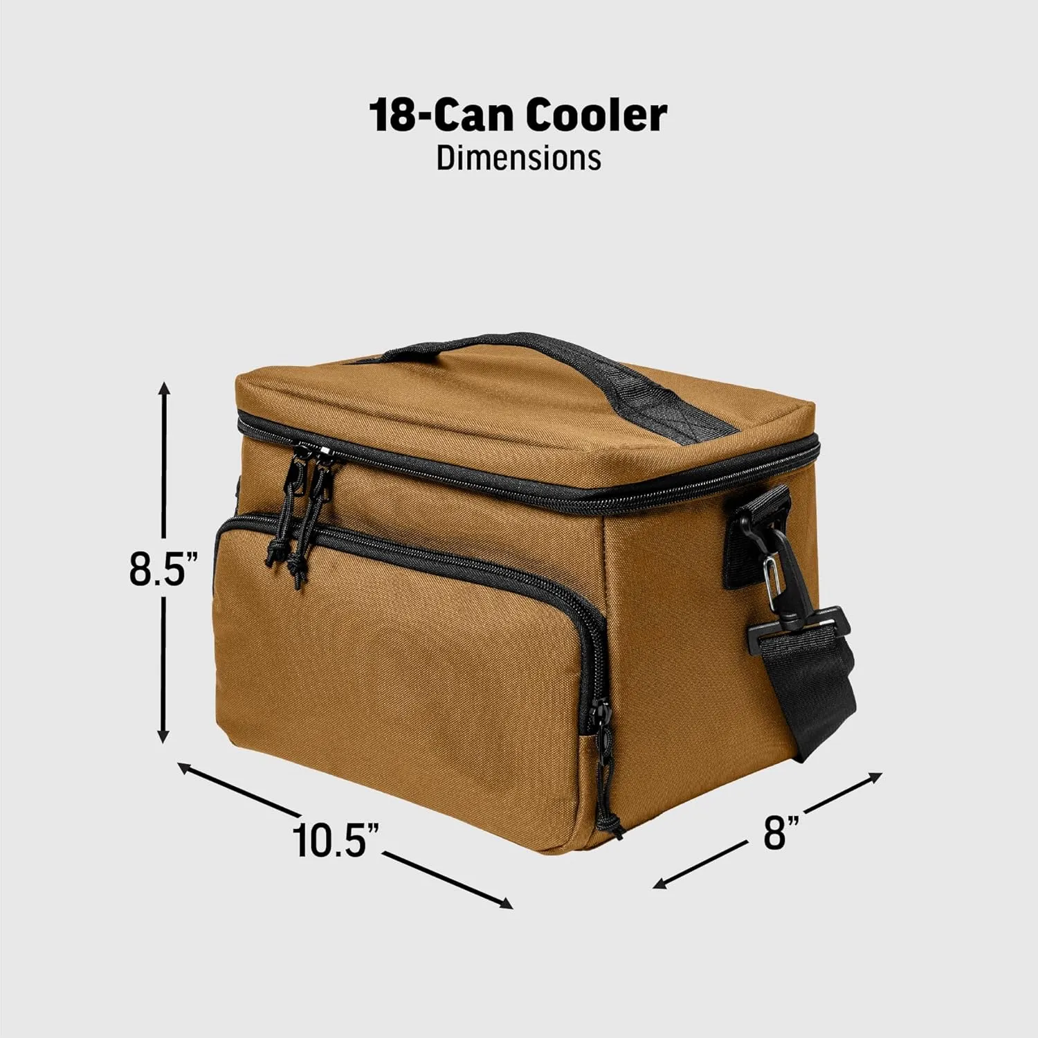CornerStone 18-Can Cooler | Soft Sided Cooler with Water Resistant PEVA Lining, Adjustable Shoulder Strap & Zippered Pockets