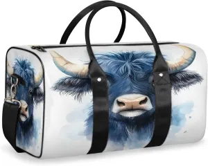 Cow Bull Duffle Bag for Travel, Overnight Weekend Gym Carry On Luggage Bag, Funny Travel Duffel Bag for Men Women