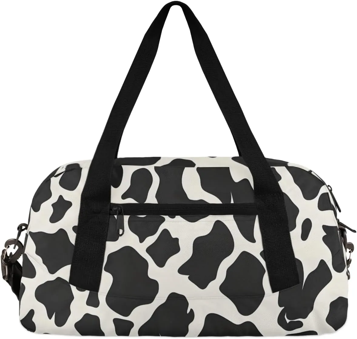 Cow Skin White Black Kids Duffle Bag Boys Girls Small Sport Dance Gym Bag for Overnight Travel Weekender Carry On