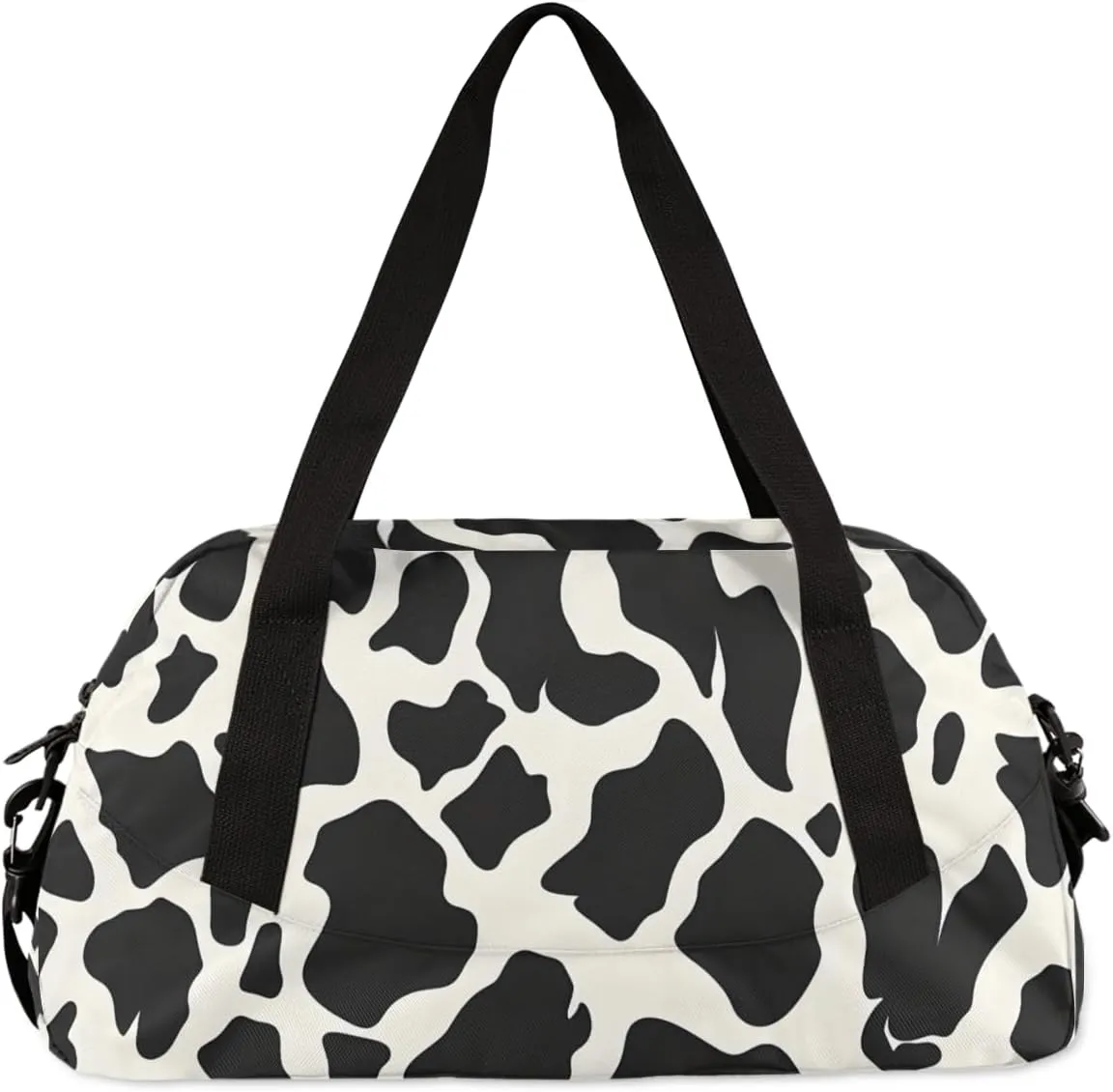 Cow Skin White Black Kids Duffle Bag Boys Girls Small Sport Dance Gym Bag for Overnight Travel Weekender Carry On