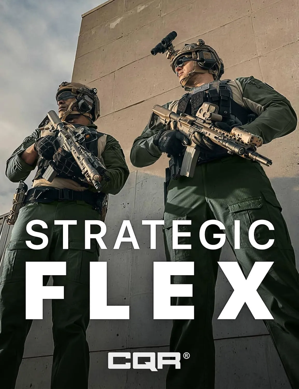 CQR Men's Flex Ripstop Tactical Pants, Water Resistant Stretch Cargo Pants, Lightweight EDC Hiking Work Pants