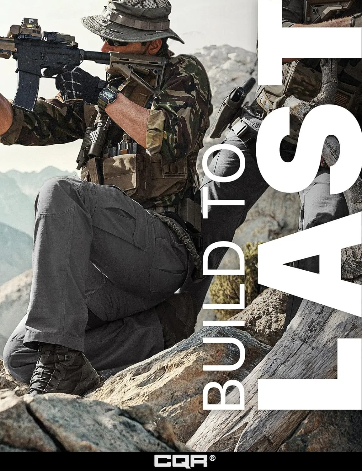 CQR Men's Tactical Pants, Water Resistant Ripstop Cargo Pants, Lightweight EDC Work Hiking Pants, Outdoor Apparel