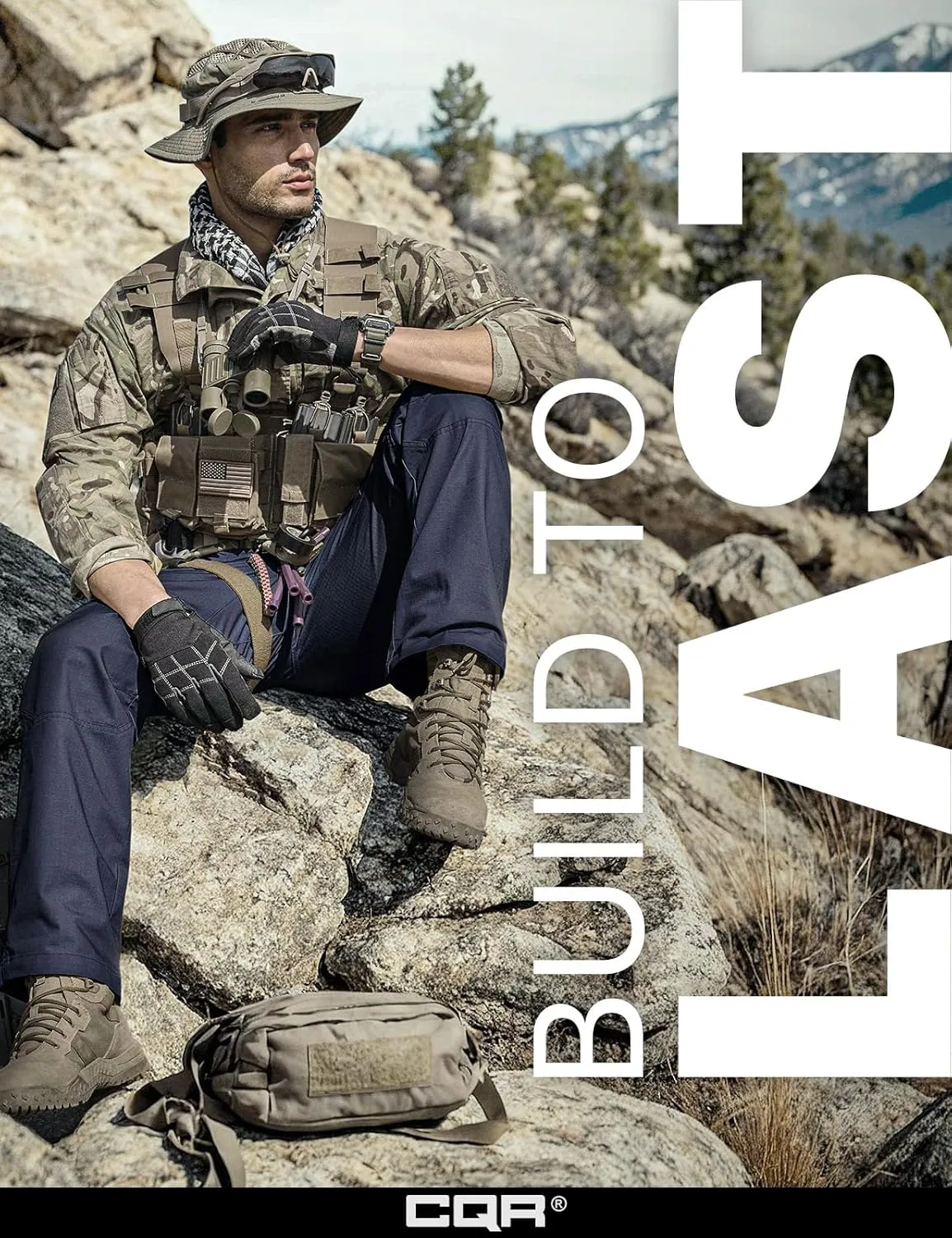 CQR Men's Tactical Pants, Water Resistant Ripstop Cargo Pants, Lightweight EDC Work Hiking Pants, Outdoor Apparel