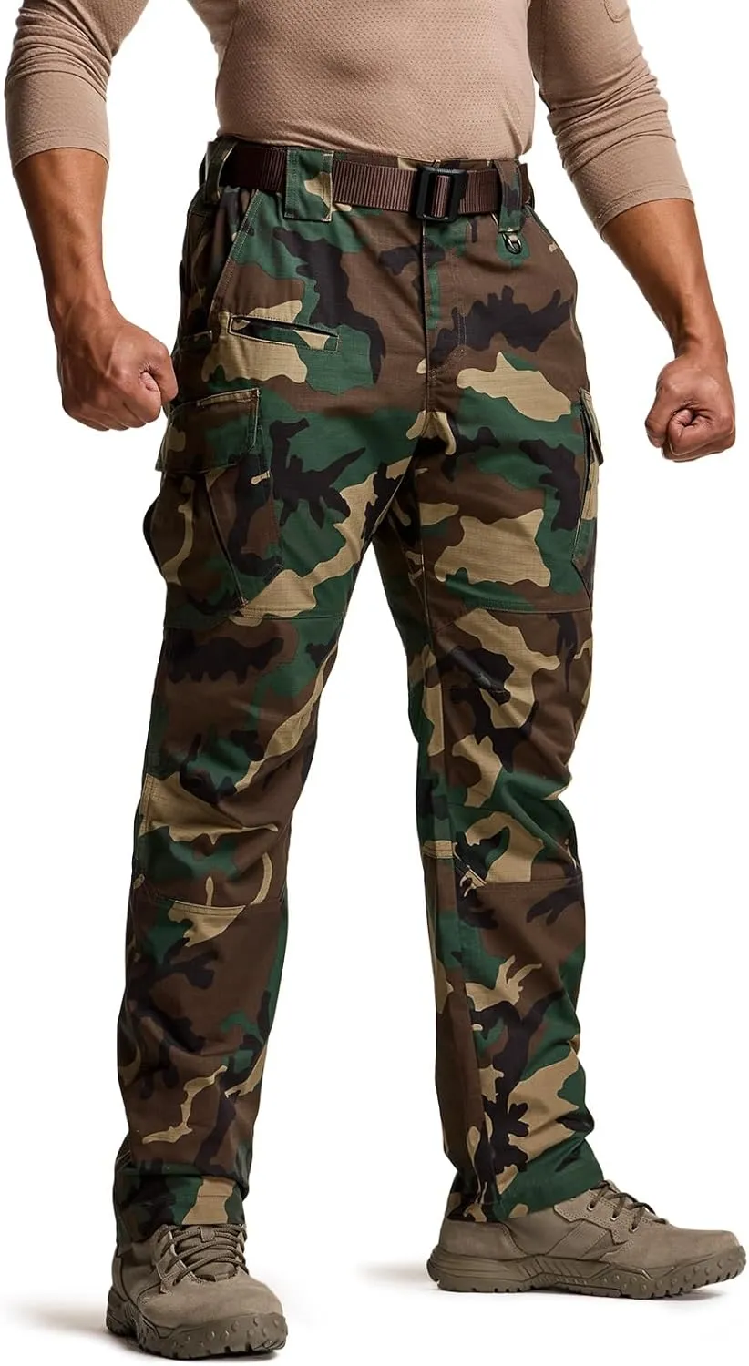 CQR Men's Tactical Pants, Water Resistant Ripstop Cargo Pants, Lightweight EDC Work Hiking Pants, Outdoor Apparel