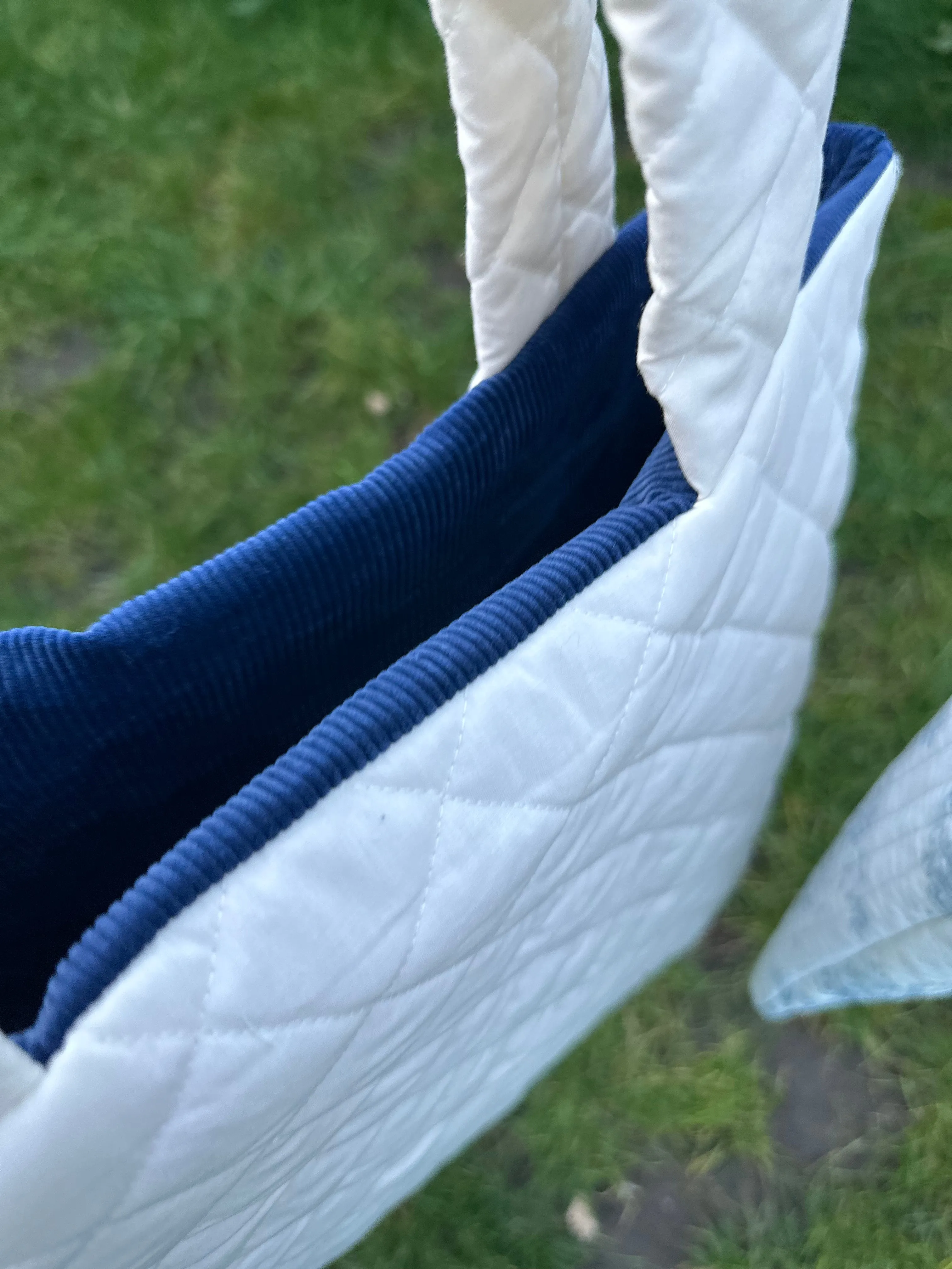 Cream quilt tote bag