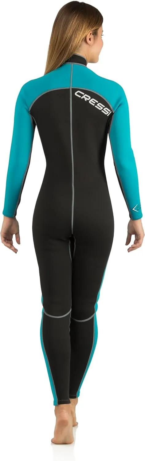 Cressi Ladies' Full Front Zip Wetsuit for Swimming, Snorkeling, Scuba Diving - Lido Long: Designed in Italy