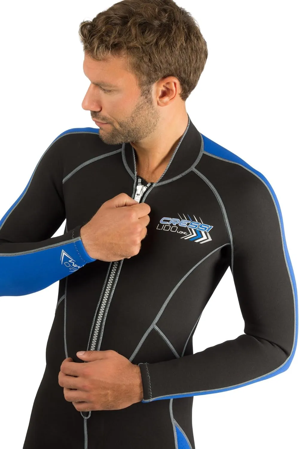 Cressi Men's Full Front Zip Wetsuit for Swimming, Snorkeling, Scuba Diving - Lido Long: Designed in Italy