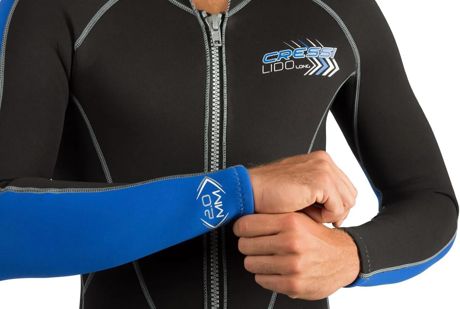 Cressi Men's Full Front Zip Wetsuit for Swimming, Snorkeling, Scuba Diving - Lido Long: Designed in Italy