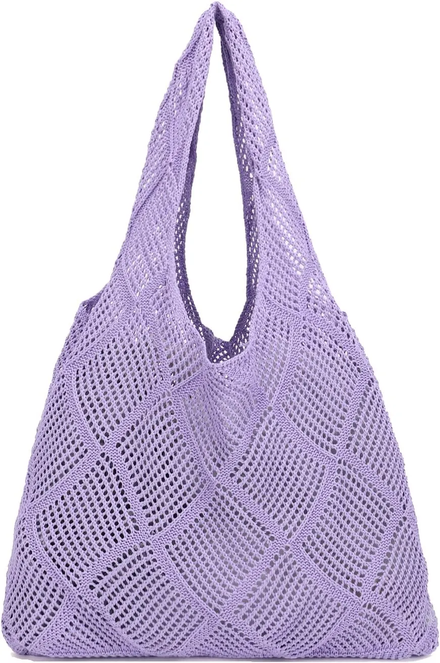 Crochet Mesh Beach Tote Shoulder Handbags Hobo Summer Aesthetic Women's Bag