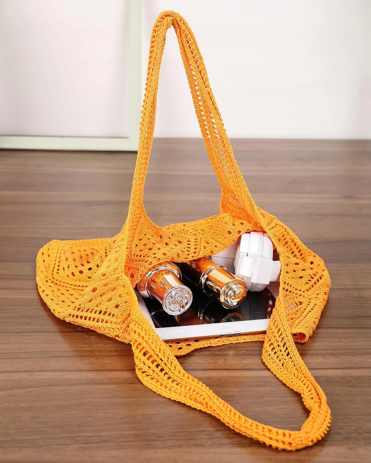 Crochet Mesh Beach Tote Shoulder Handbags Hobo Summer Aesthetic Women's Bag