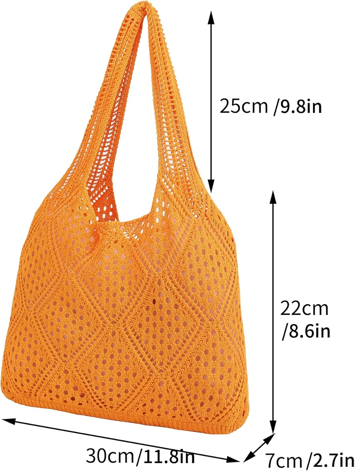 Crochet Mesh Beach Tote Shoulder Handbags Hobo Summer Aesthetic Women's Bag