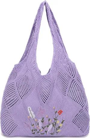 Crochet Mesh Beach Tote Shoulder Handbags Hobo Summer Aesthetic Women's Bag