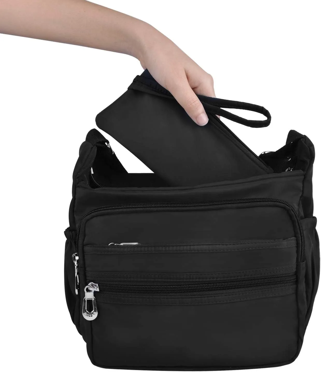 Crossbody Bag for Women Waterproof Shoulder Bag Lightweight Messenger Bag Casual Nylon Purse Handbag with Multi-Pocket