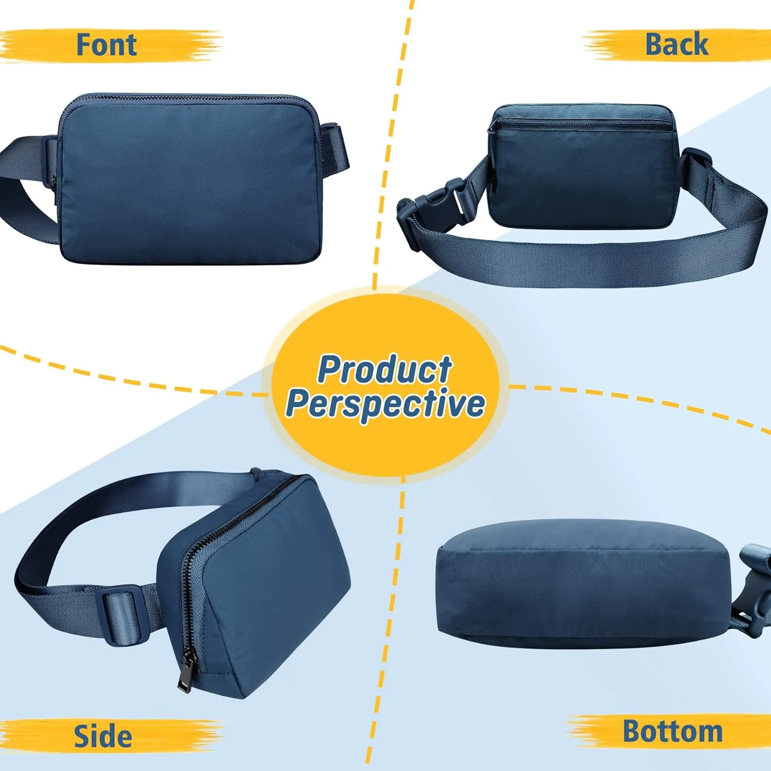 Crossbody Fanny Pack for Women Men:Small Runners Belt Bag with Adjustable Strap - Water Resistant Fashion Bum Bag, Mini Waist Bag for Running Travel Hiking Carrying All Phones,By ZOMAKE