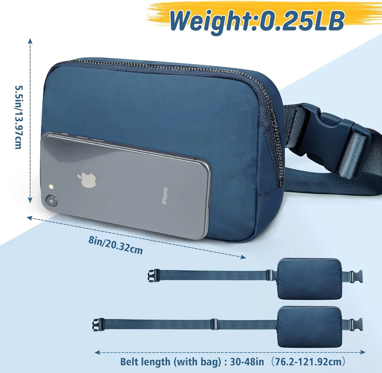 Crossbody Fanny Pack for Women Men:Small Runners Belt Bag with Adjustable Strap - Water Resistant Fashion Bum Bag, Mini Waist Bag for Running Travel Hiking Carrying All Phones,By ZOMAKE