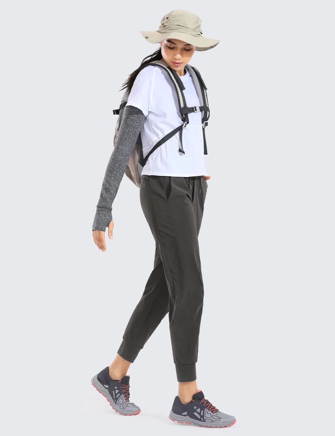 CRZ YOGA Athletic High Waisted Joggers for Women 27.5" - Lightweight Workout Travel Casual Outdoor Hiking Pants with Pockets