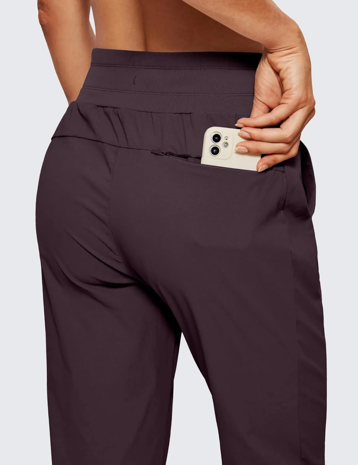 CRZ YOGA Athletic High Waisted Joggers for Women 27.5" - Lightweight Workout Travel Casual Outdoor Hiking Pants with Pockets