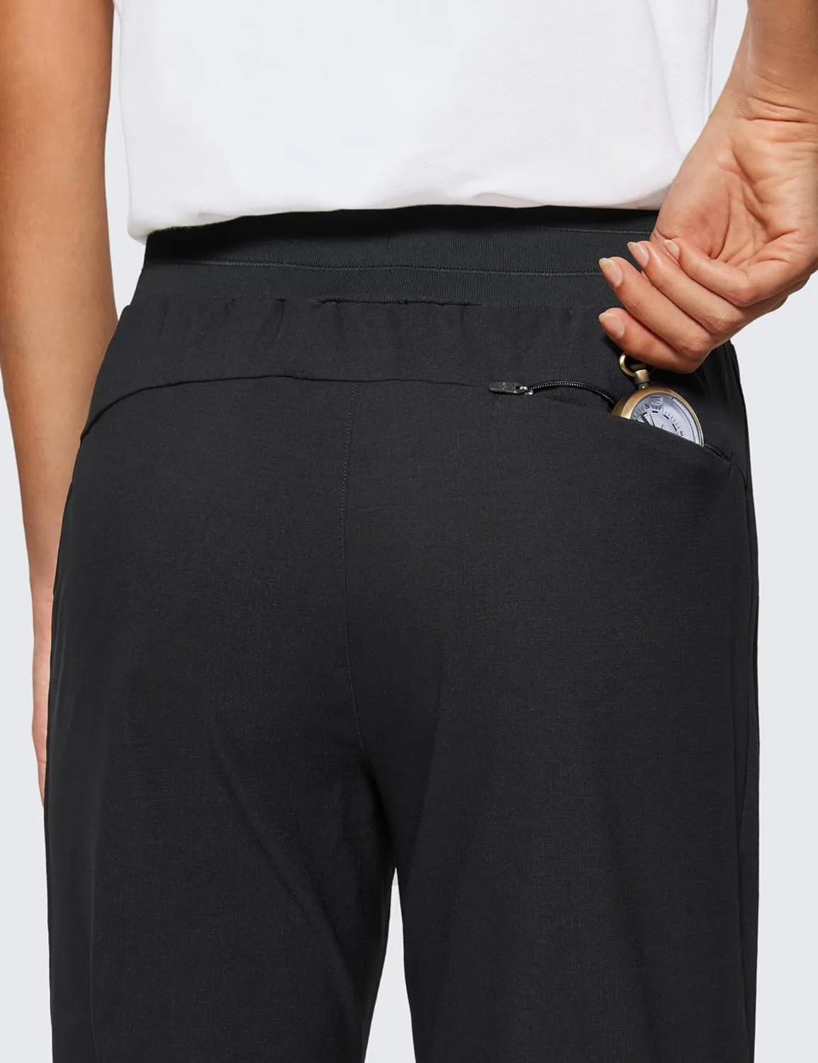 CRZ YOGA Athletic High Waisted Joggers for Women 27.5" - Lightweight Workout Travel Casual Outdoor Hiking Pants with Pockets