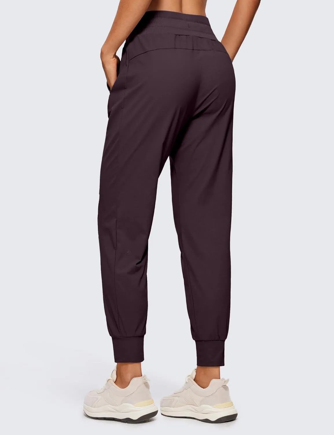 CRZ YOGA Athletic High Waisted Joggers for Women 27.5" - Lightweight Workout Travel Casual Outdoor Hiking Pants with Pockets