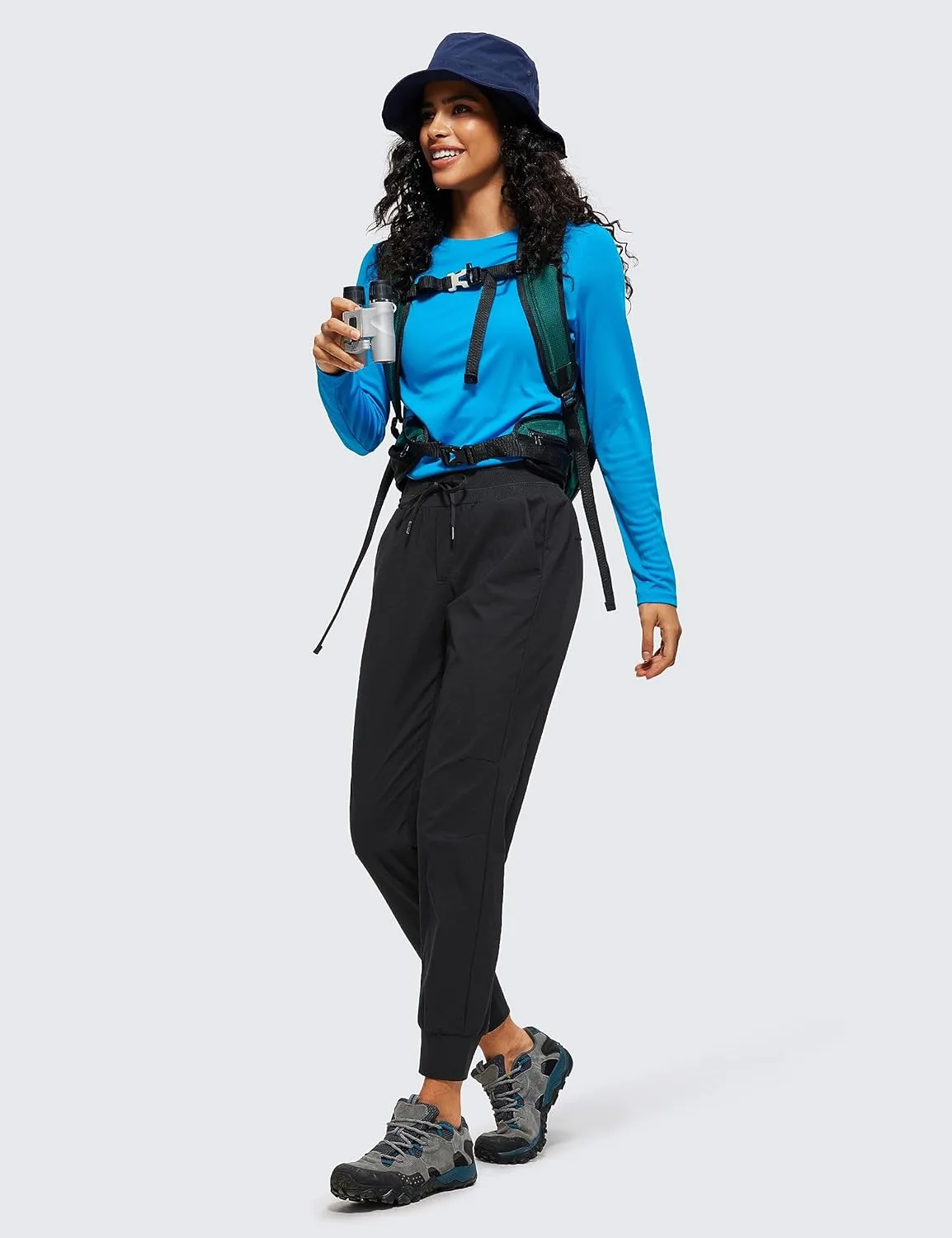 CRZ YOGA Athletic High Waisted Joggers for Women 27.5" - Lightweight Workout Travel Casual Outdoor Hiking Pants with Pockets