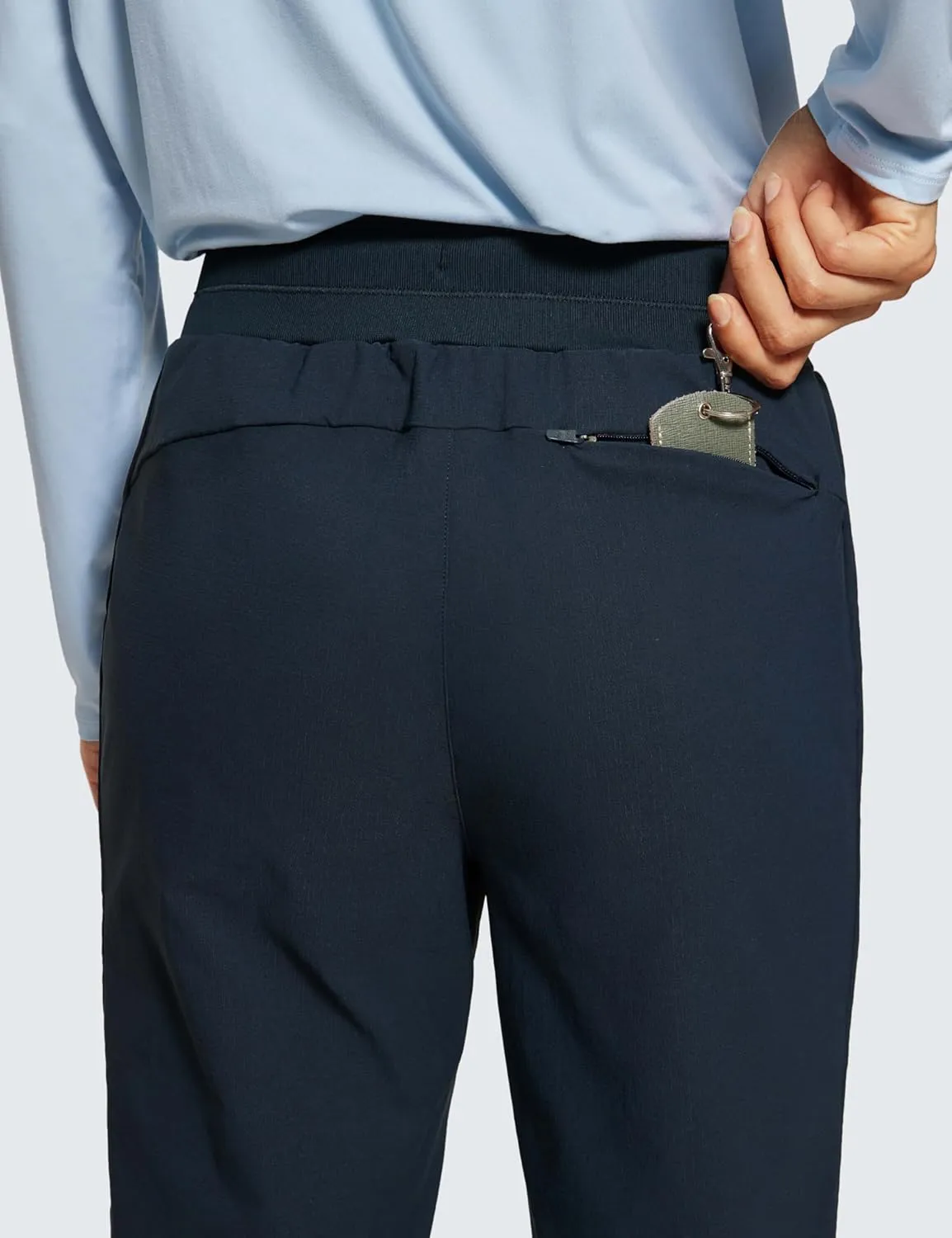 CRZ YOGA Athletic High Waisted Joggers for Women 27.5" - Lightweight Workout Travel Casual Outdoor Hiking Pants with Pockets