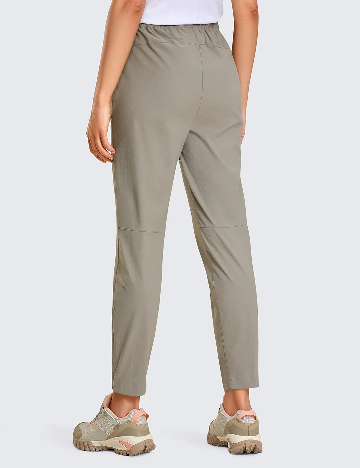 CRZ YOGA Women's High Waisted Lightweight Outdoor Hiking Pants 26.5"- Travel Workout Casual Athletic Joggers Zip Off Pockets